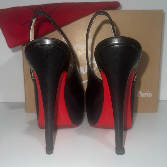CHRISTIAN LOUBOUTIN Very Privè Private Number black leather platform heels - Picture 6 of 9